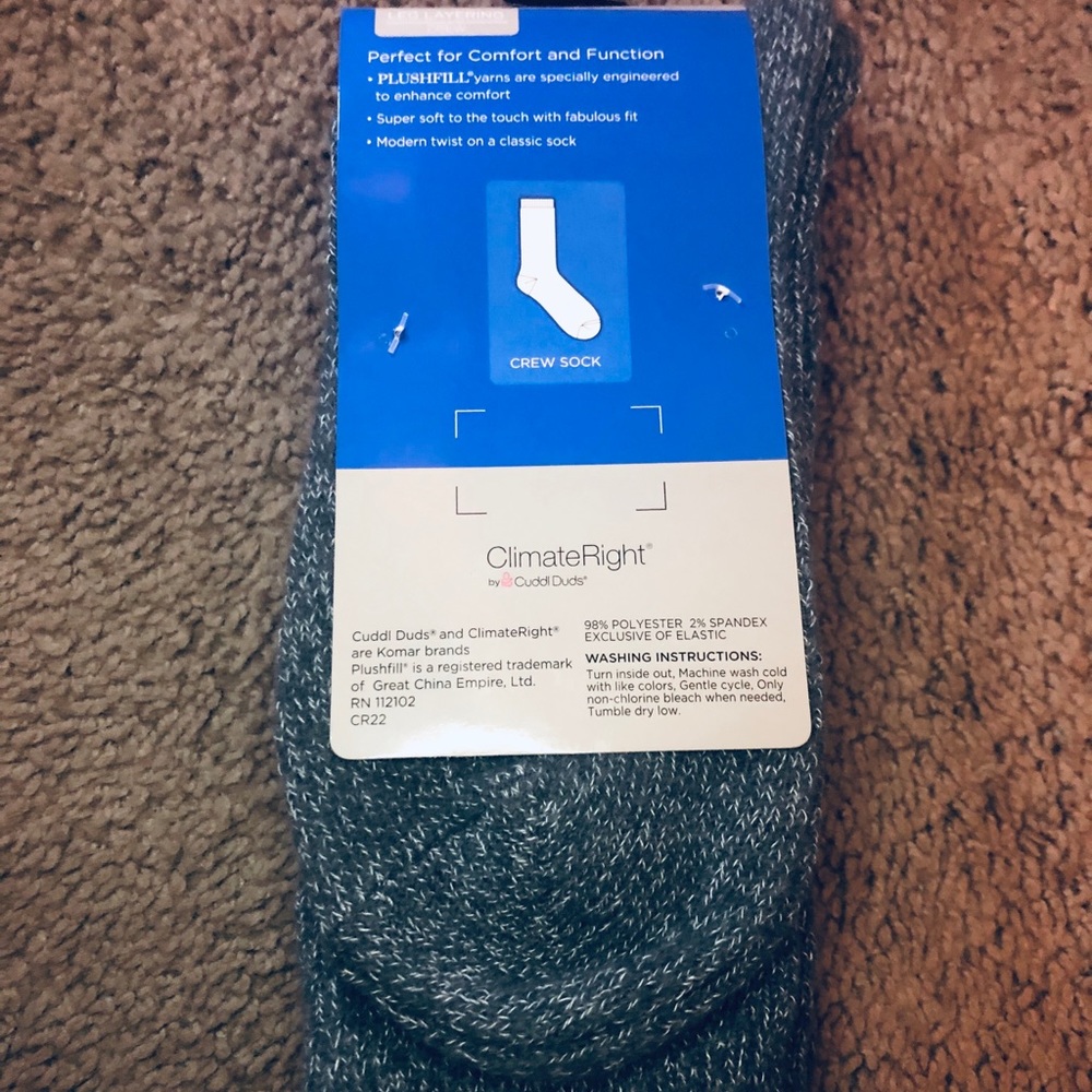 2pr CimateRight Plushfill Crew Socks - Picture 5 of 5